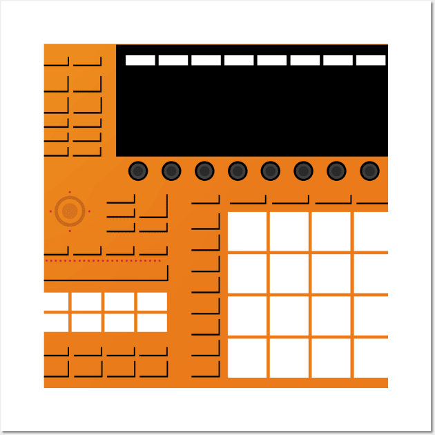 Dope Beat Machine Series #10 (Orange - No Text) Wall Art by Steve Traxx (ProducerBeat.com)